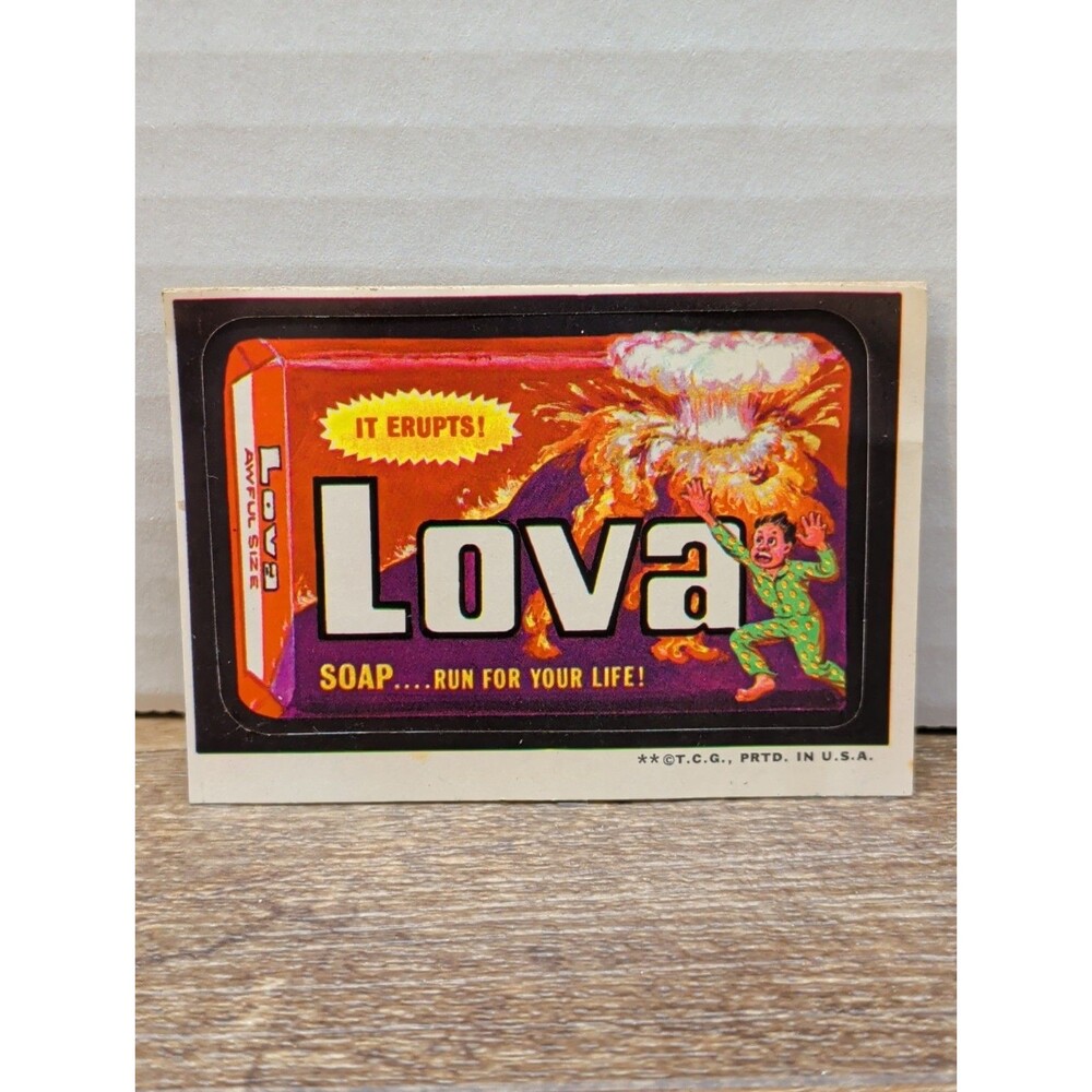 1973 Topps Wacky Packages Series 3 Tan Back Lova Soap  Sticker